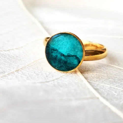 Butelkowa zieleń pierscionek