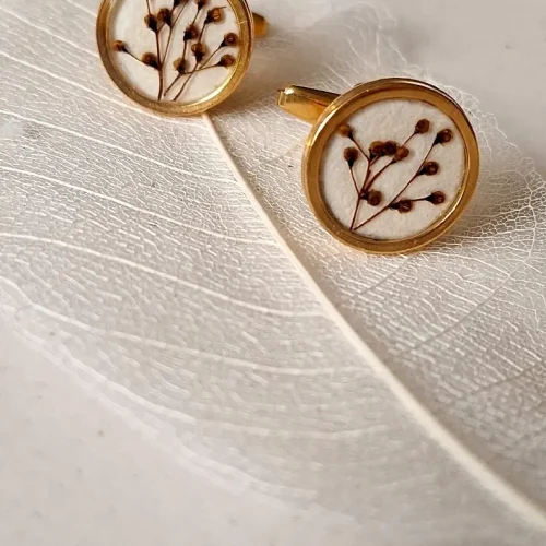 Czarny bez spinki mankietowe