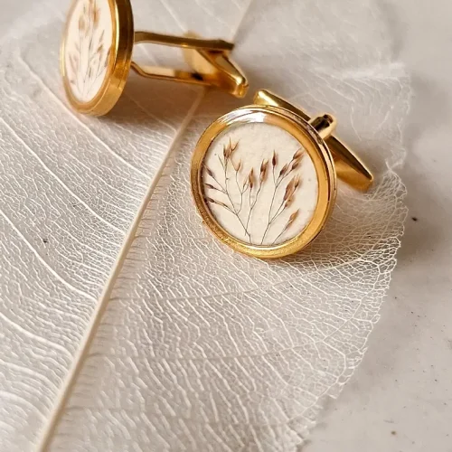 prata spinki mankietowe