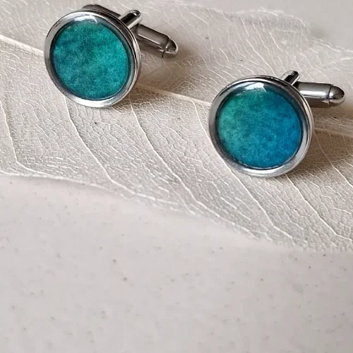 turkus spinki mankietowe